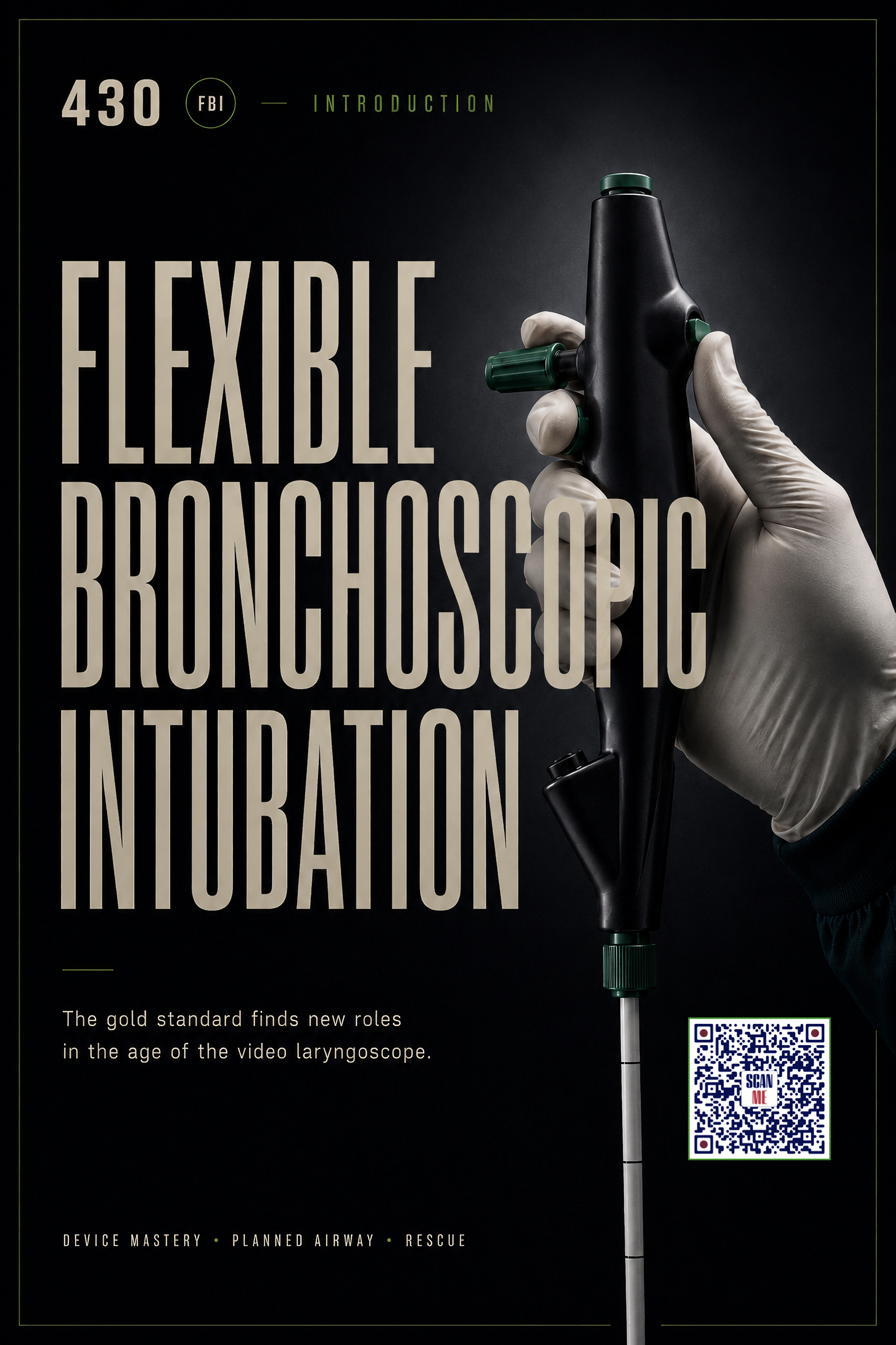 FBI 430 introduction poster with bronchoscope imagery and program title