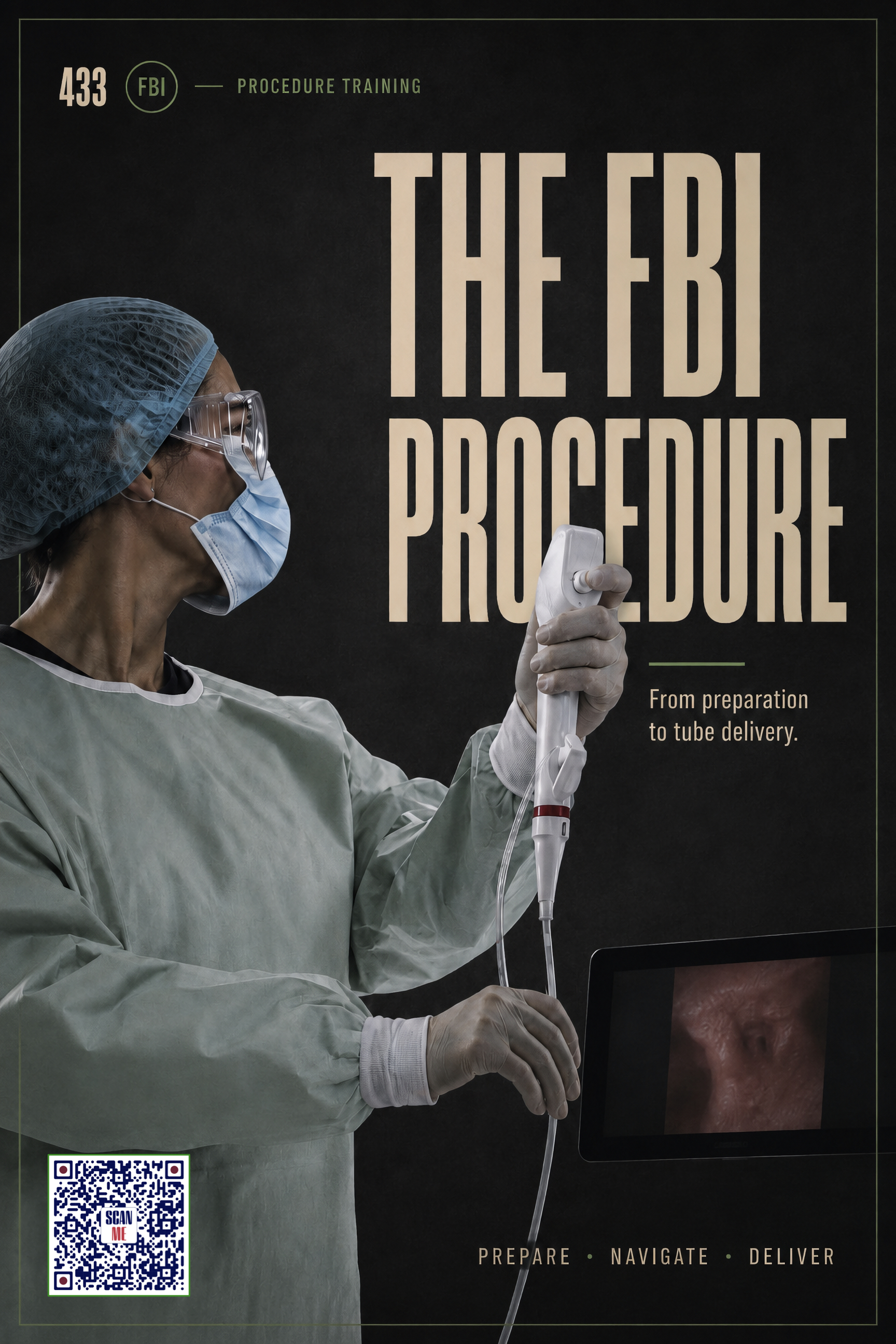 FBI 433 The FBI Procedure poster with flexible bronchoscopic intubation imagery